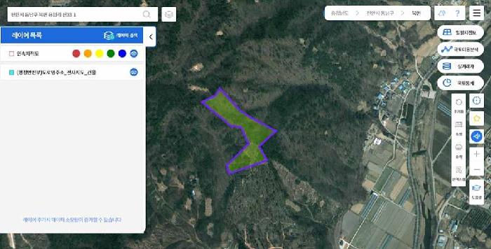 위성지도(국토교통부, 제공)-산33-1