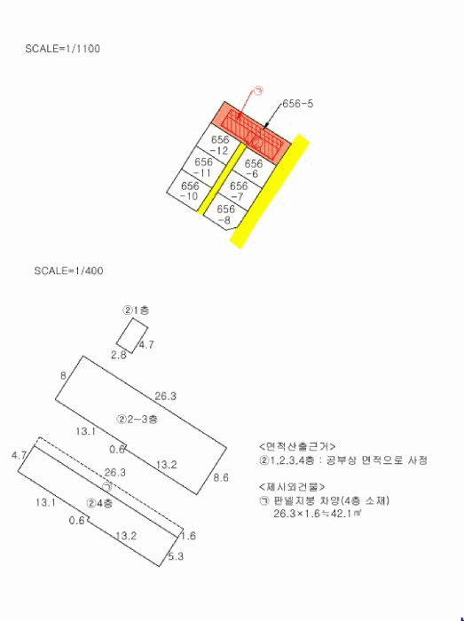 지적 및 건물 개황도