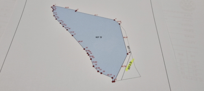 장수 장계 송천 937,937-2 지적도면 사진