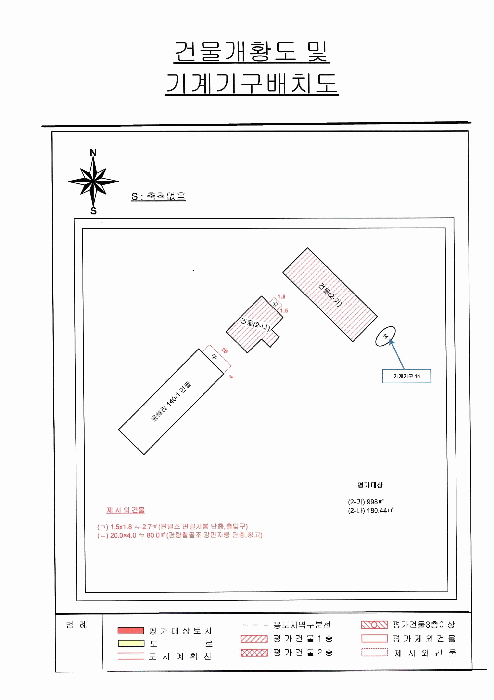 건물개황도 및 기계기구배치도