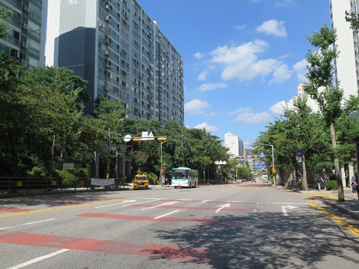 본건 남동측 도로전경(본건 남서측 인근에서 촬영)