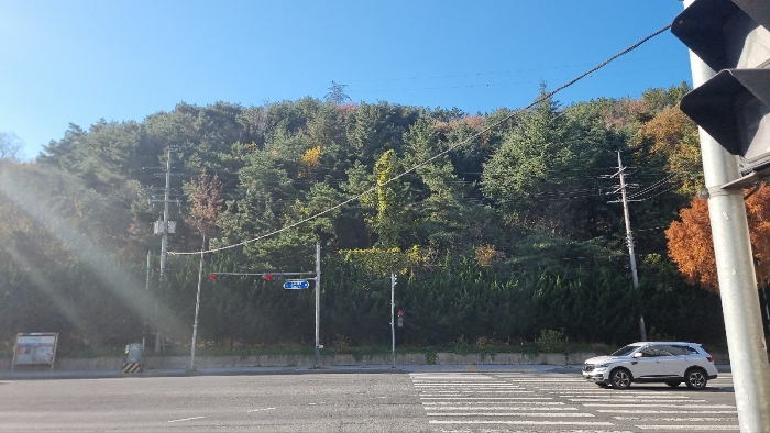 [본건 전경(도로월편 정면에서 촬영)]