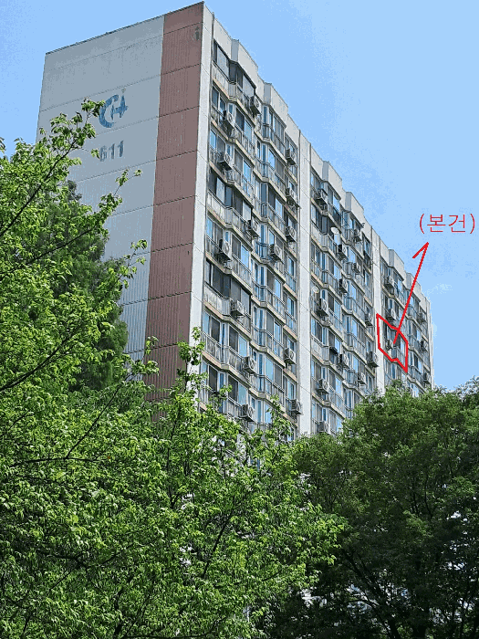 남서측에서 촬영