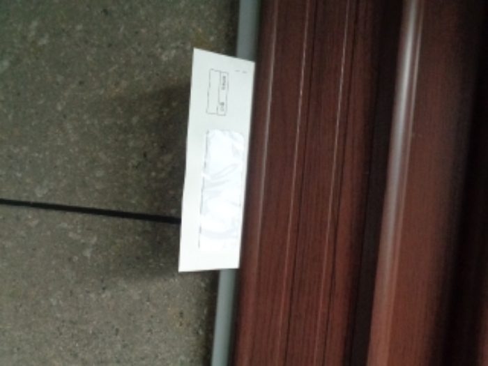 소재지4(하예동 148-5)지상 소재지3(예래로 260) 제시건물 2층 현관 안내문 부착 사진