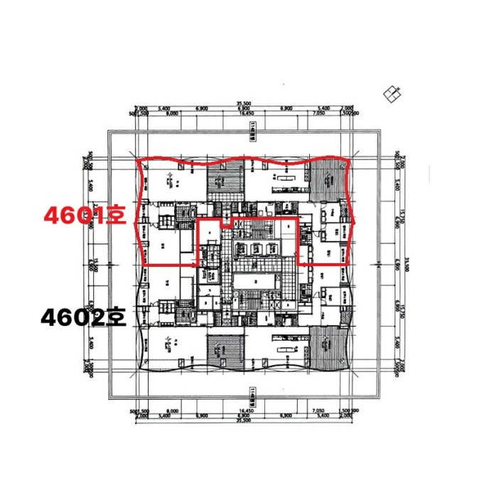 건 물 개 황 도 (46층 호별배치도)