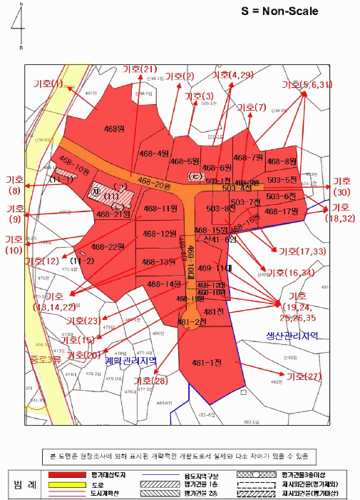 지 적 및 건 물 개 황 도