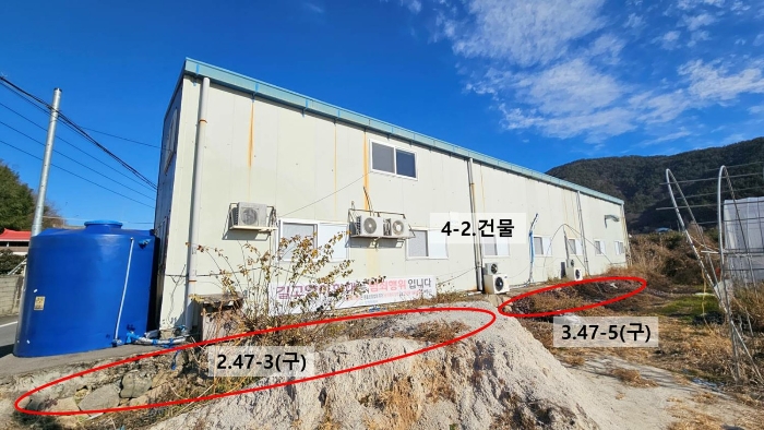 대상물건 남서측→북동측 전경