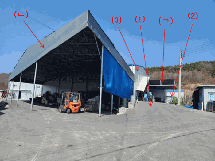 기호(1,2,3) 및 제시외(ㄱ,ㄴ) 전경 - 본건 남측에서 촬영