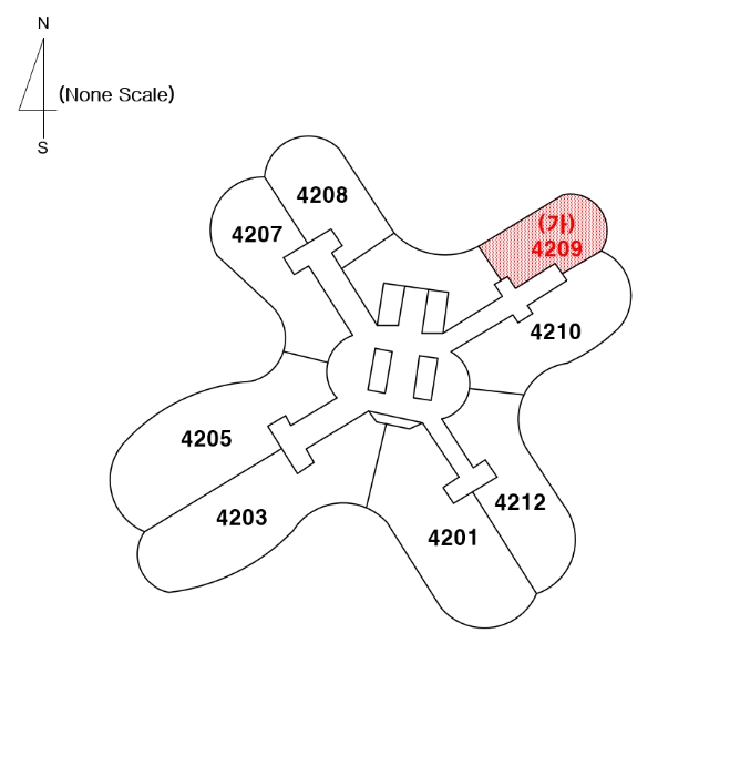 해운대두산위브더제니스 제101동 제42층 호별배치도