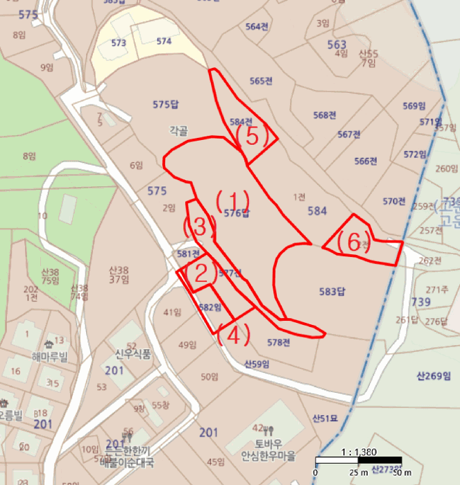지 번 약 도