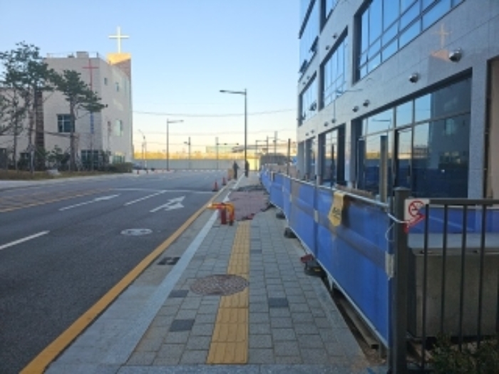 건물전경2 (제시외건물, 도로및인도 경계부분)