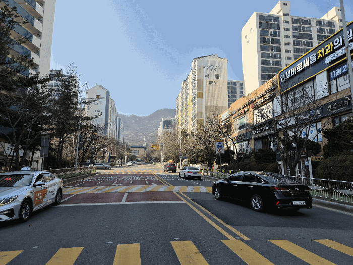 주위환경 - 남서측 도로변