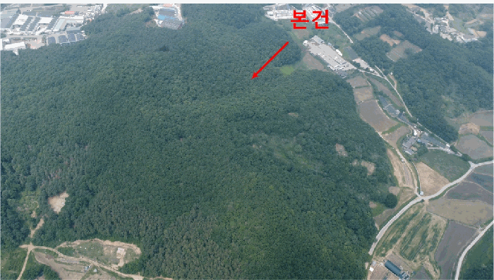 본건 전경(본건 남측 인근 상공에서)