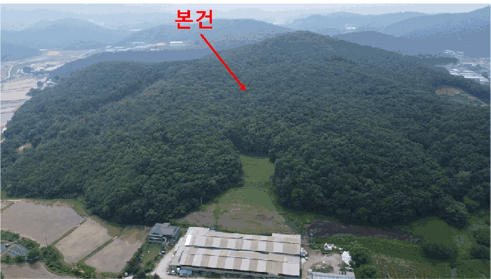 본건 전경(본건 동측 인근 상공에서)