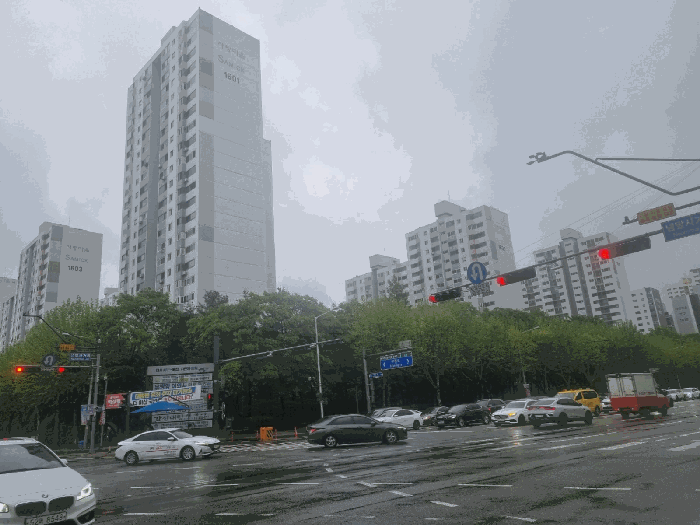 북서측 인근에서 촬영한 본단지 전경