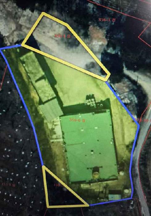 위성 사진(노란색은 표시목록 1,2번 묘지)