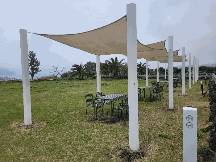 이동용이한 철구조물 차양(지상 소재)