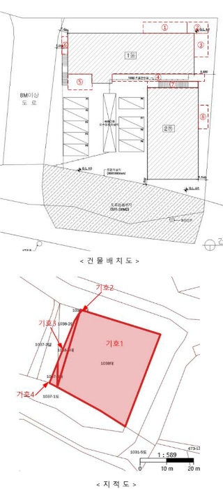 지 적 및 건 물 배 치 도