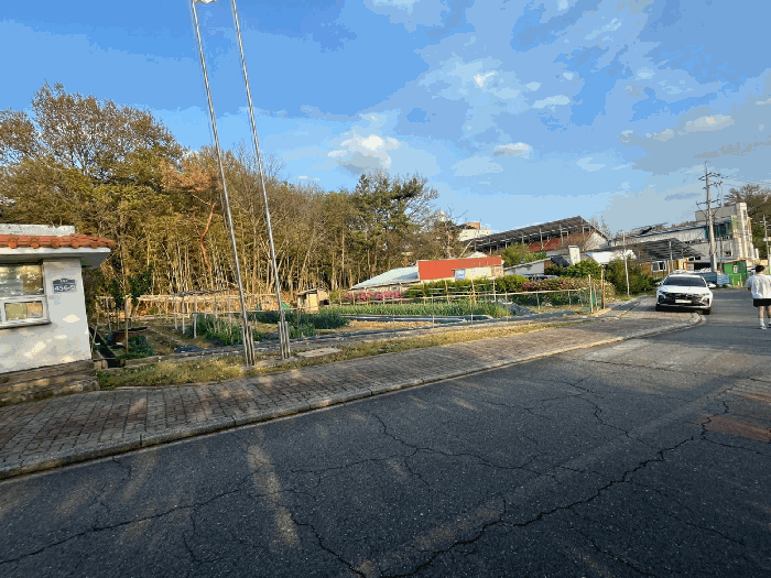 기호1) 토지 원거리 전경(북서->남동)’><br /><img src=