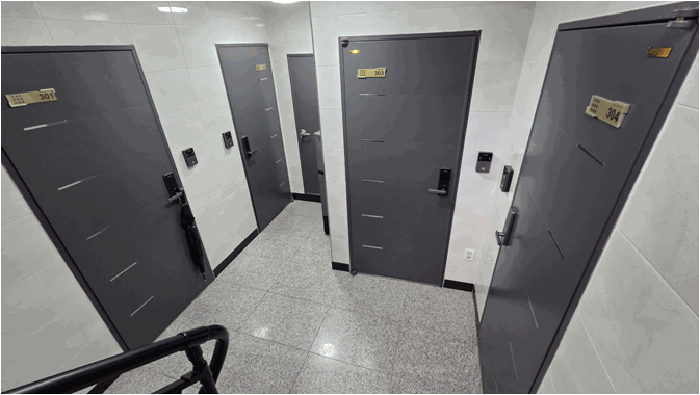 2층 전경(표식 301호~304호)