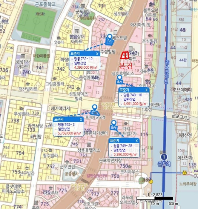 위치도(표준지분포현황)