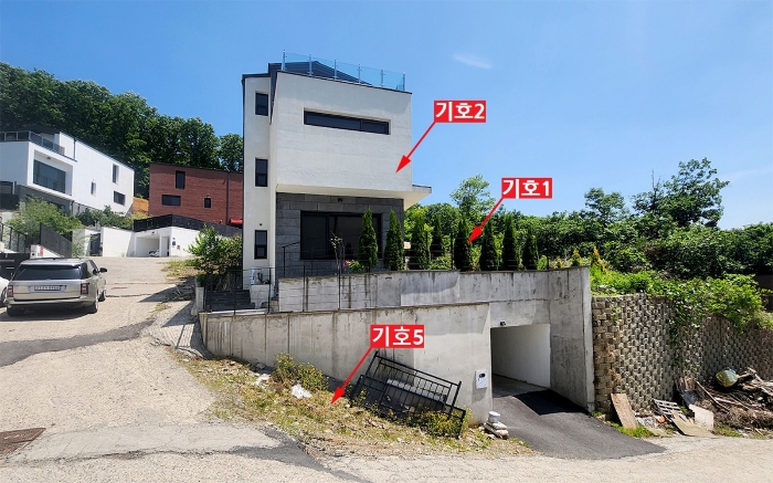 4. 기호 1토지, 기호 2건물 1-3층, 지층 및 기호 5토지