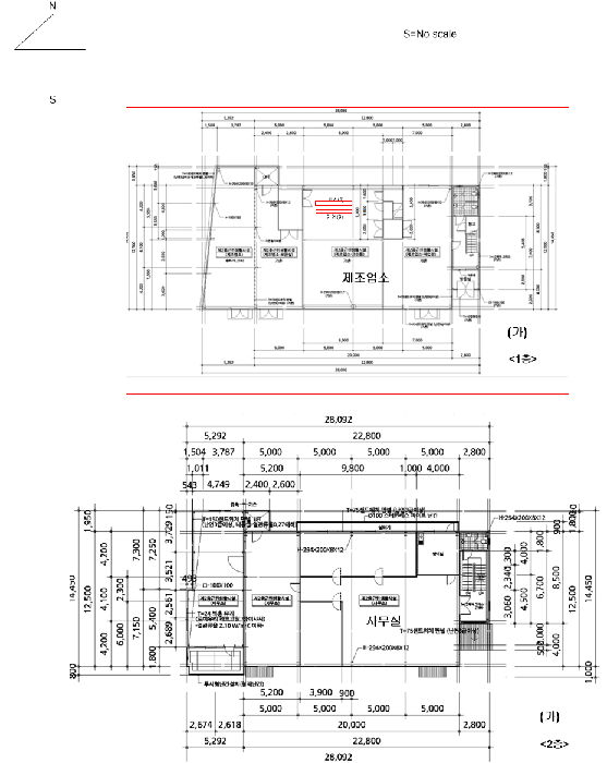 건물개황도 및 기계기구배치도