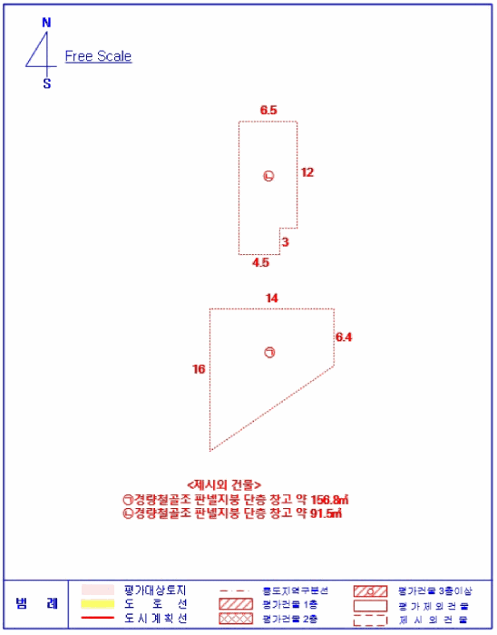 건 물 개 황 도(기호 ㉠, ㉡)