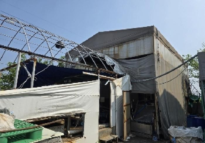 목적물 1번,2번에 천막창고