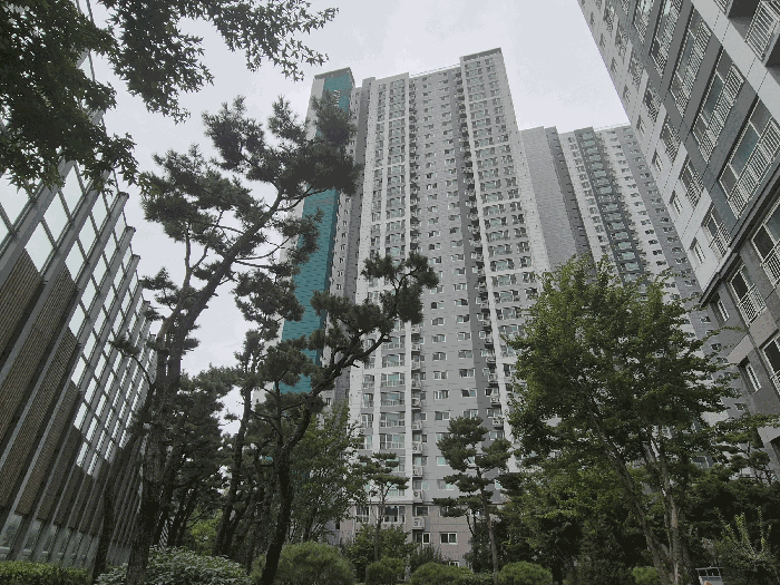 1동 건물의 전경