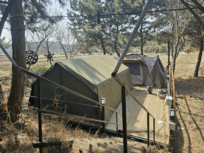 부합물(데크-토지에 포함평가), 지상 텐트 2개 평가제외