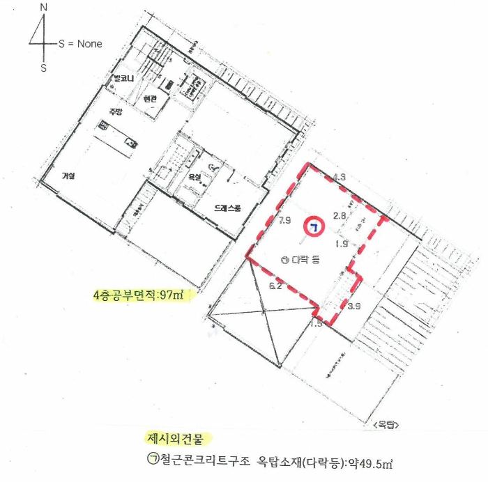 건 물 개 황 도(4층,옥탑)