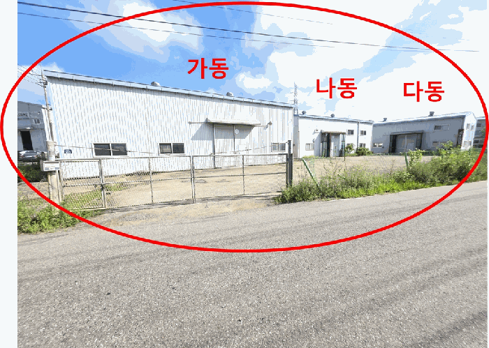 건물 가동, 나동, 다동  : 「남서측」에서 촬영