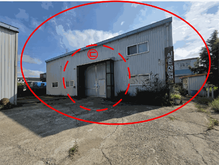 건물 다동 : 「남서측」에서 촬영