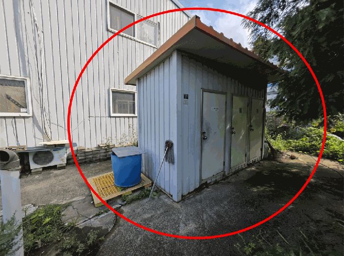 건물 라동 : 「남서측」에서 촬영