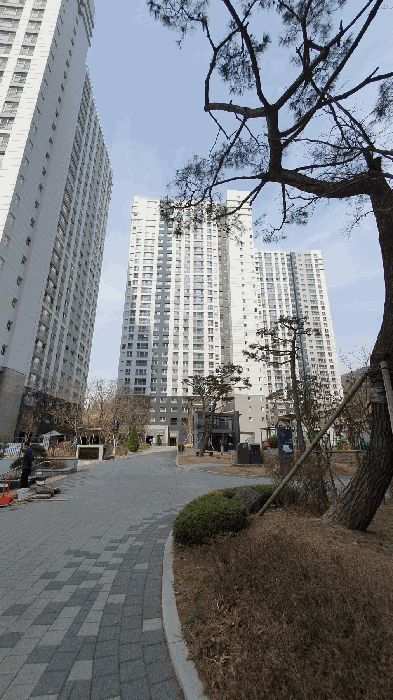 남서측에서 촬영