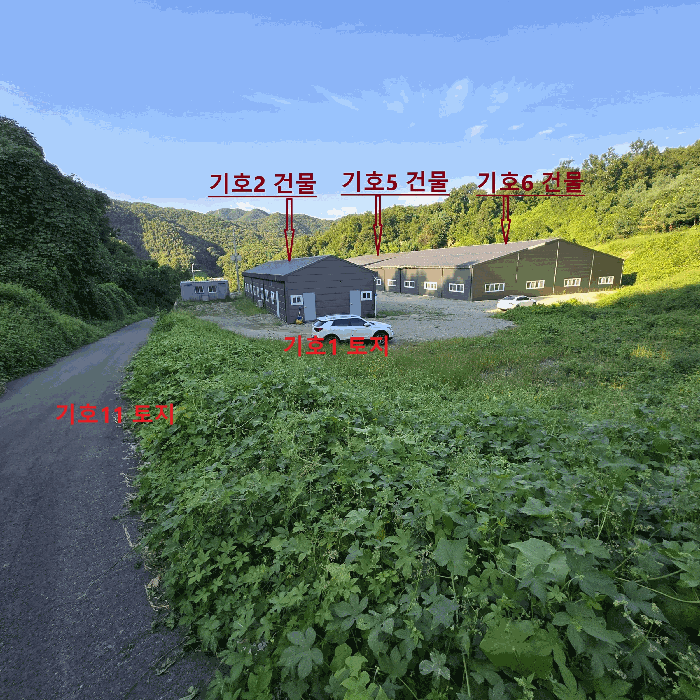 기호11 남서측부위에서 기호1,4 토지측을 향해 촬영.