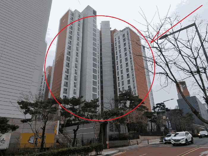 이편한세상마포리버파크 제102동 전경(북측에서 촬영)