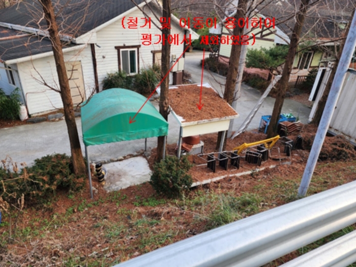 기호(1) 소재 현황 철거 및 이동이 용이하여 평가에서 제외한 건물 전경