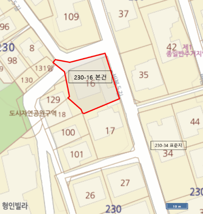 지 적 도 및 건물개황도 (구기동 230-16)
