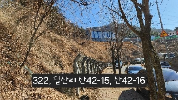 달산리 산42-15, 산42-16(위 장소는 사진상 펜스 윗쪽 뒷편에 위치하고 있음)