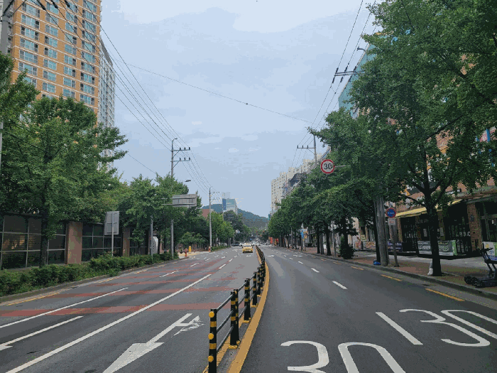 아파트단지 남동측 도로 전경