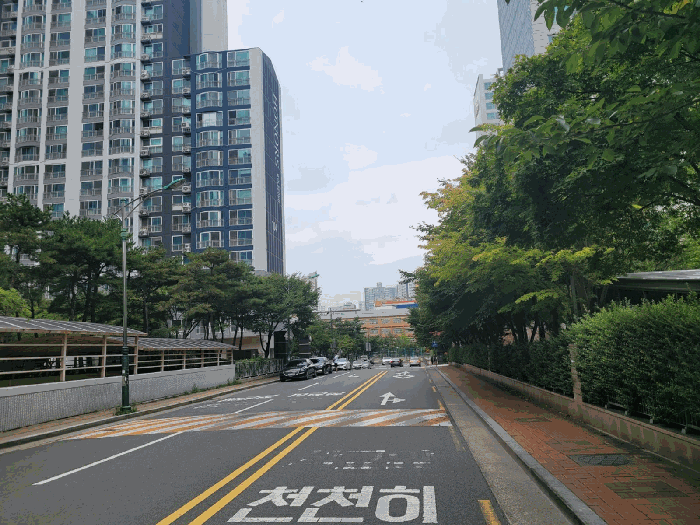아파트단지 남서측 도로 전경