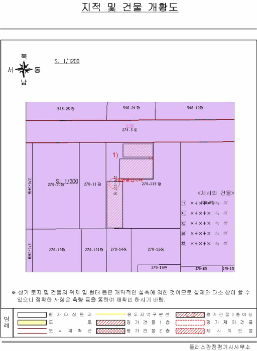 지적 및 건물 개황도