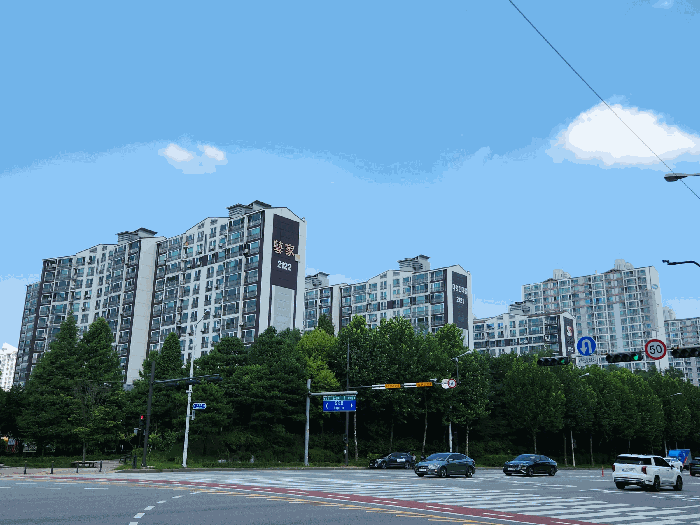 다정한마을 단지 전경 (남동측에서 촬영)