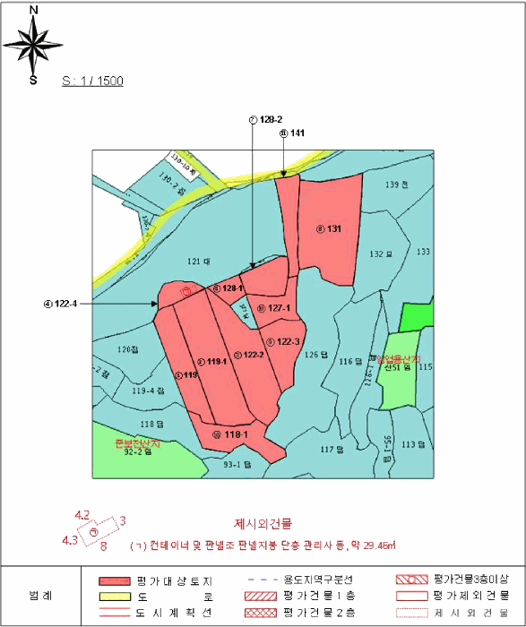 지 적 및 건 물 개 황 도