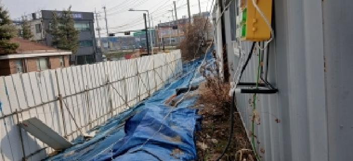 북동측에서 본 토지 전경
