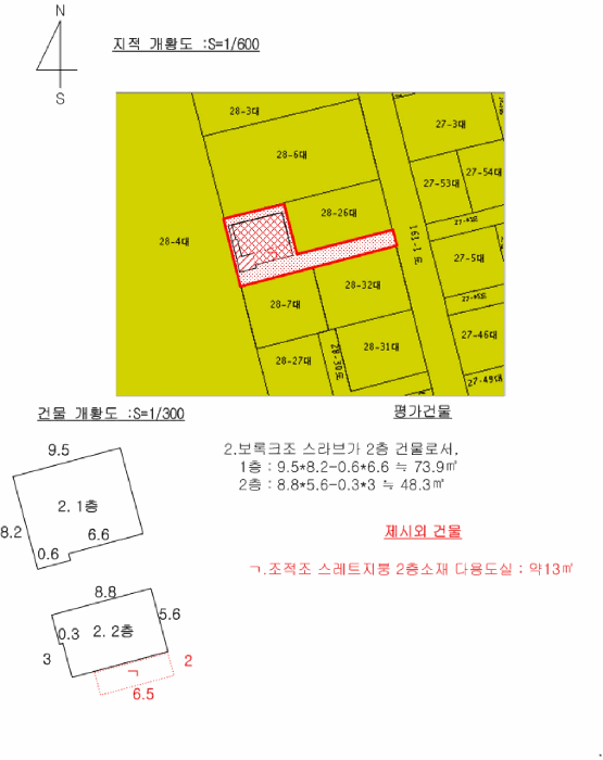 지적 및 건물 개황도