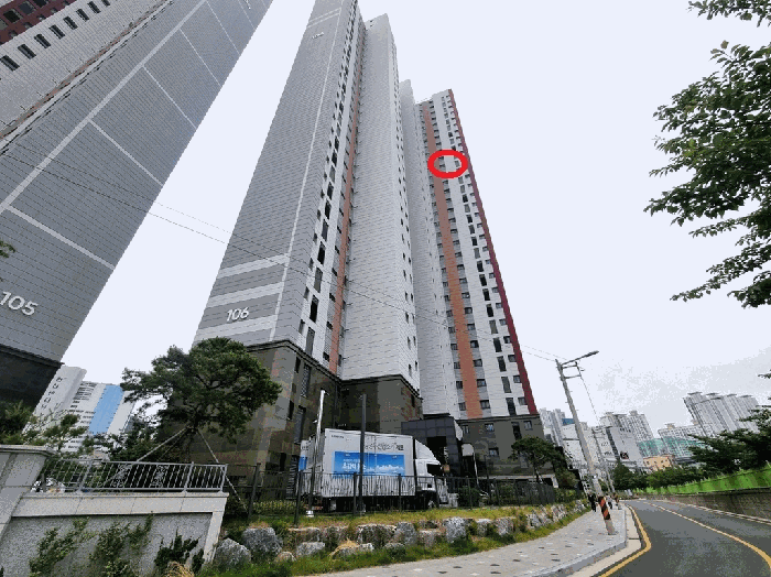 서면비스타동원 106동 북동측 전경