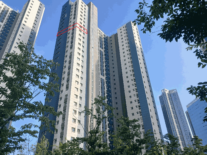 북측에서 촬영한 본건 소재 건물
